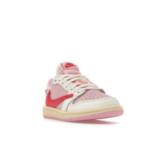 Детские Jordan 1 Retro Low OG SP Travis Scott Sail Tropical Pink (PS)