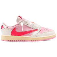 Детские Jordan 1 Retro Low OG SP Travis Scott Sail Tropical Pink (PS)