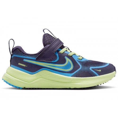Nike Cosmic Runner Dark Raisin University Blue Lime (PS) - детская сетка размеров