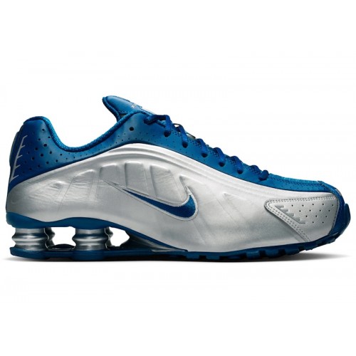 Nike Shox R4 Court Blue Metallic Silver - мужская сетка размеров