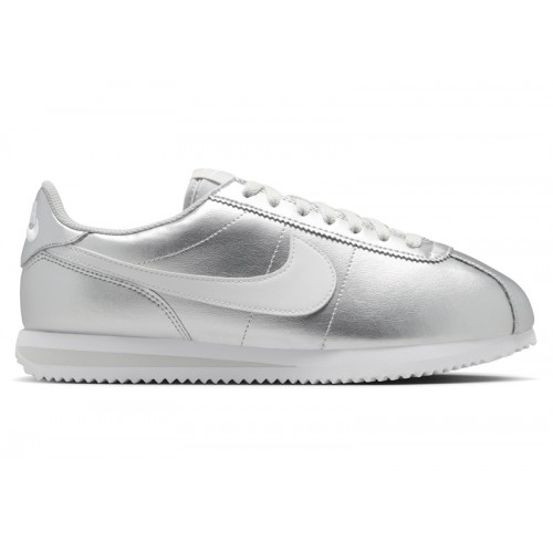 Nike Cortez Metallic Silver (W) - женская сетка размеров