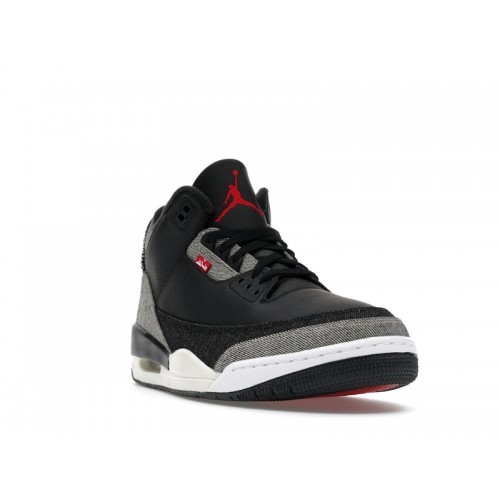 Levis x Air Jordan 3 Retro SP Black Denim - мужская сетка размеров