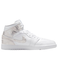 Jordan 1 Mid SE Distressed White Field Silver