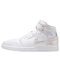 Jordan 1 Mid SE Distressed White Field Silver