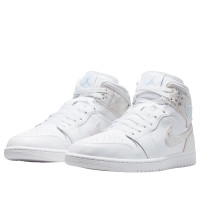 Jordan 1 Mid SE Distressed White Field Silver