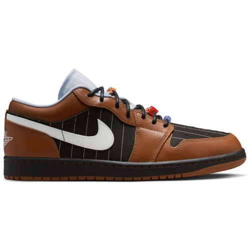 Jordan 1 Low SE Black Sail Light British Tan - мужская сетка размеров