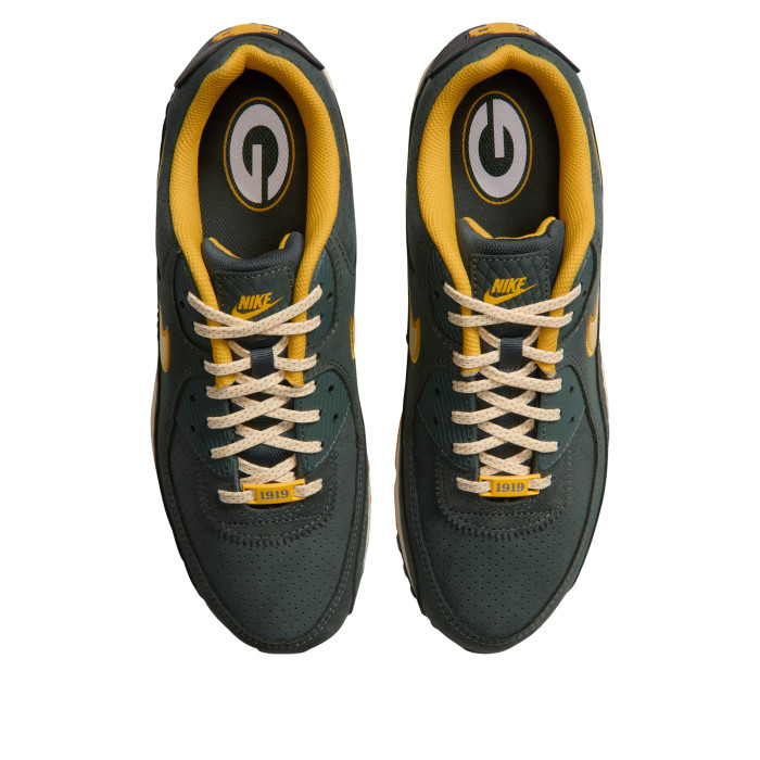 NFL x Nike Air Max 90 Green Bay Packers - мужская сетка размеров NFL x Nike Air Max 90 Green Bay Packers - мужская сетка размеров