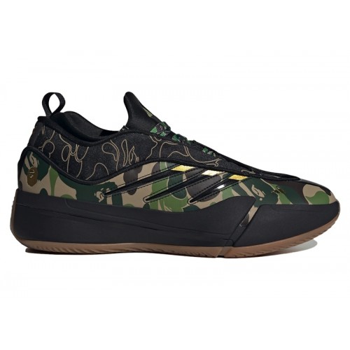 Кроссы adidas Dame 9 Bape Black Green - мужская сетка размеров
