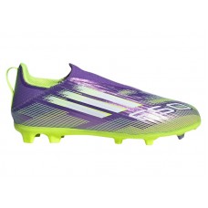 Подростковые adidas F50 League Laceless FG/MG Purple Rush Cloud White Lucid Lemon (GS)