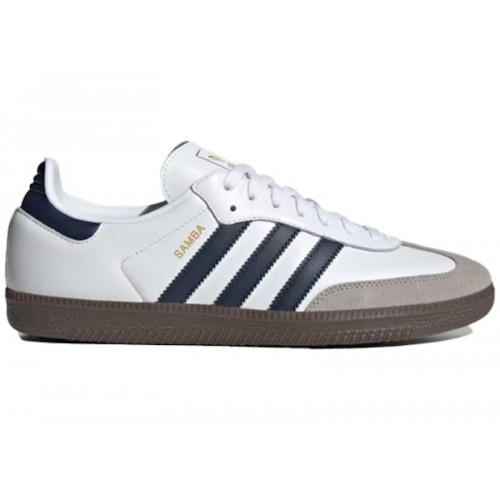 Кроссы adidas Samba OG Cloud White Night Indigo - мужская сетка размеров