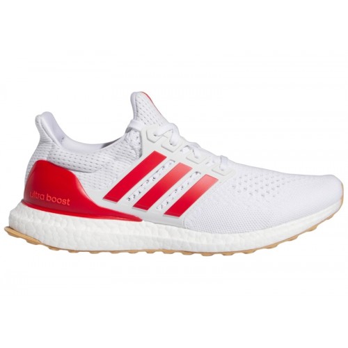 adidas Ultra Boost 1.0 Cloud White Better Scarlet Gum - мужская сетка размеров