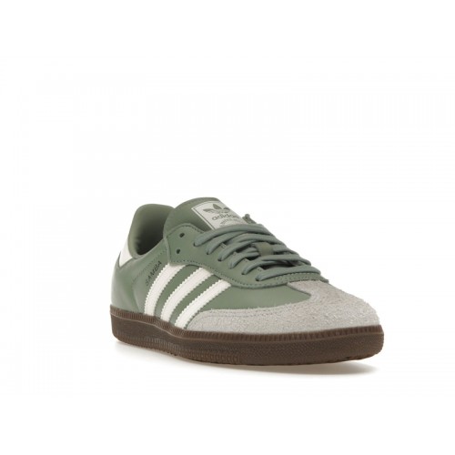 Кроссы adidas Samba OG Silver Green Chalk White - мужская сетка размеров