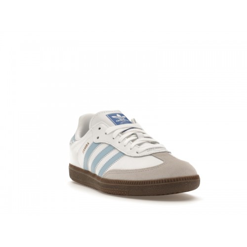 Кроссы adidas Samba OG White Sky Blue - мужская сетка размеров