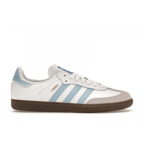 Кроссы adidas Samba OG White Sky Blue - мужская сетка размеров