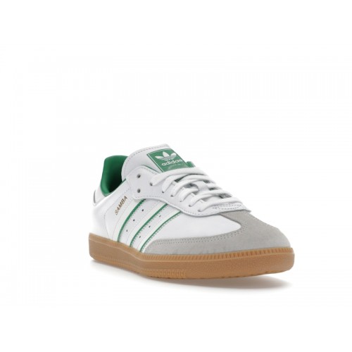 Кроссы adidas Samba OG Crystal White Green - мужская сетка размеров