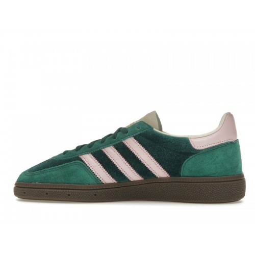 Кроссы adidas Handball Spezial Green Pink Velvet (W) - женская сетка размеров