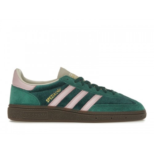 Кроссы adidas Handball Spezial Green Pink Velvet (W) - женская сетка размеров