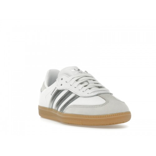 Кроссы adidas Samba OG White Silver Metallic Grey (W) - женская сетка размеров