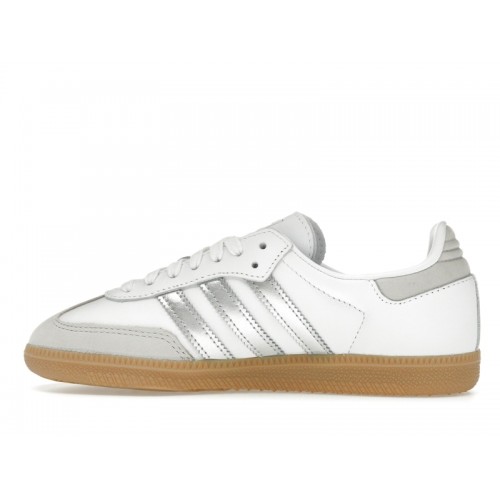 Кроссы adidas Samba OG White Silver Metallic Grey (W) - женская сетка размеров