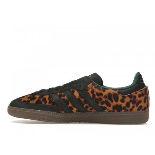 Кроссы adidas Samba OG Black Green Leopard (W) - женская сетка размеров