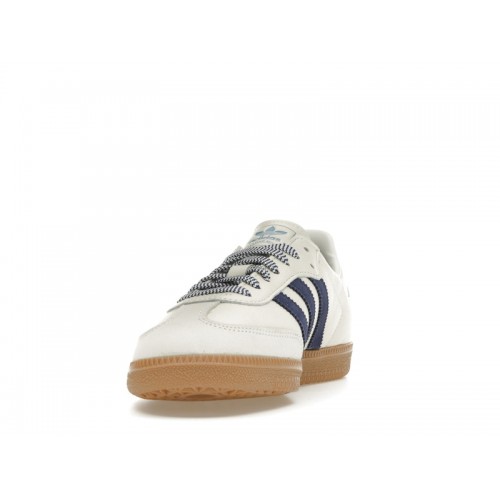 Кроссы adidas Samba Off White Dark Blue (W) - женская сетка размеров