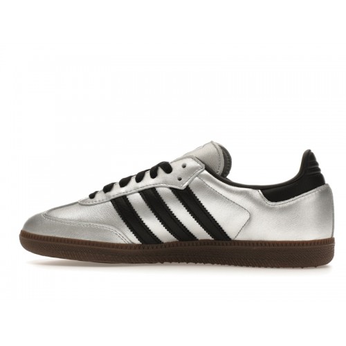 Кроссы adidas Samba OG Silver Metallic Black Gum (W) - женская сетка размеров