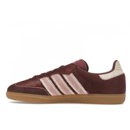 Кроссы adidas Samba OG Maroon Sand Strata Pony (W) - женская сетка размеров