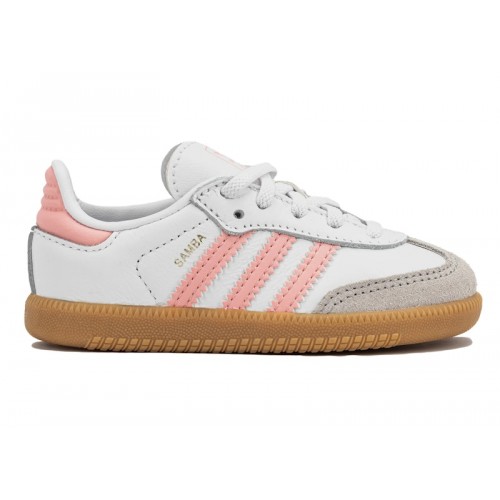 Кроссы adidas Samba OG White Coral Pink (TD) - детская сетка размеров