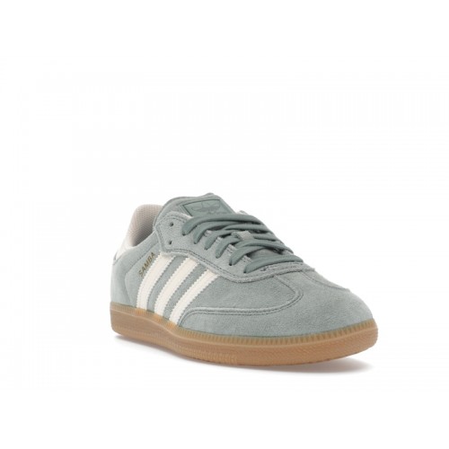 Кроссы adidas Samba Silver Green Wonder White - мужская сетка размеров