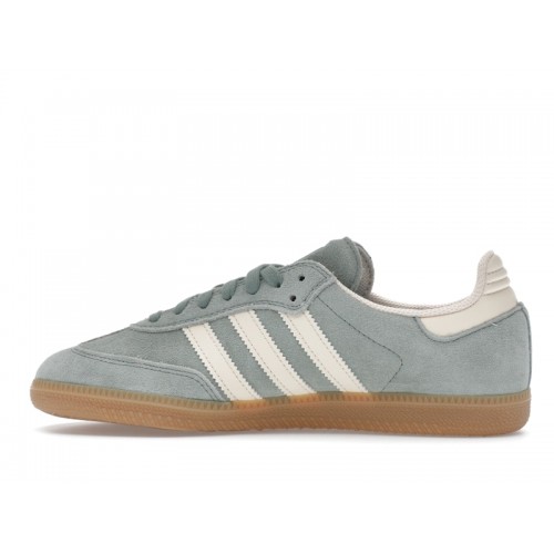 Кроссы adidas Samba Silver Green Wonder White - мужская сетка размеров