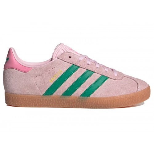 adidas Gazelle Clear Pink Court Green (GS) - подростковая сетка размеров