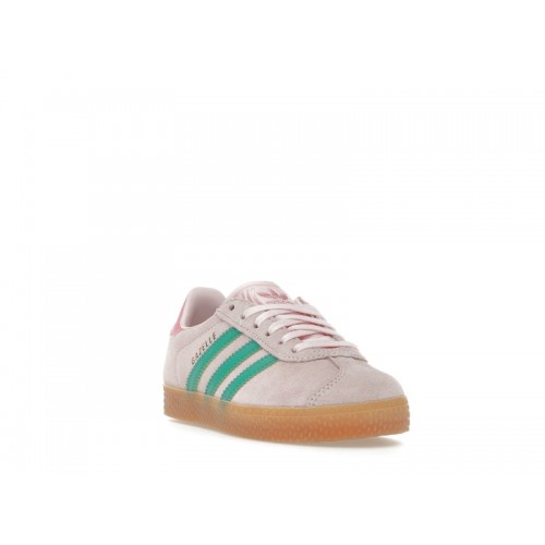 adidas Gazelle Clear Pink Court Green Bliss Pink (PS) - детская сетка размеров