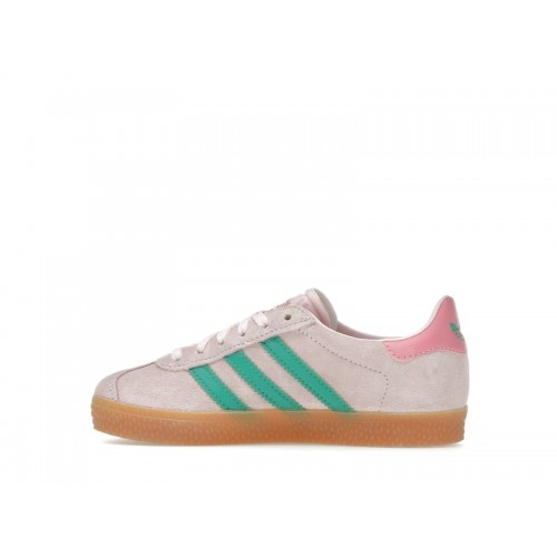 adidas Gazelle Clear Pink Court Green Bliss Pink (PS) - детская сетка размеров