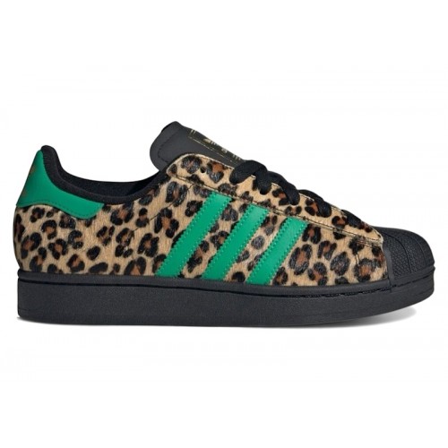adidas Superstar Black Green Leopard (W) - женская сетка размеров