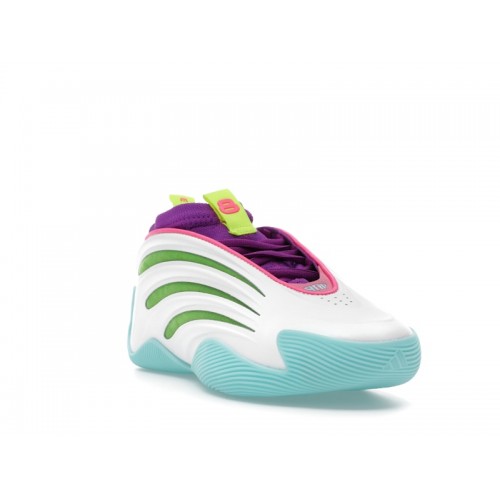 Jalen Williams x adidas Harden Vol 9 White Lucid Lime Pink - мужская сетка размеров