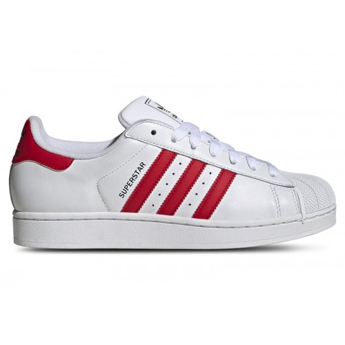Кроссы adidas Superstar II Cloud White Better Scarlet - мужская сетка размеров