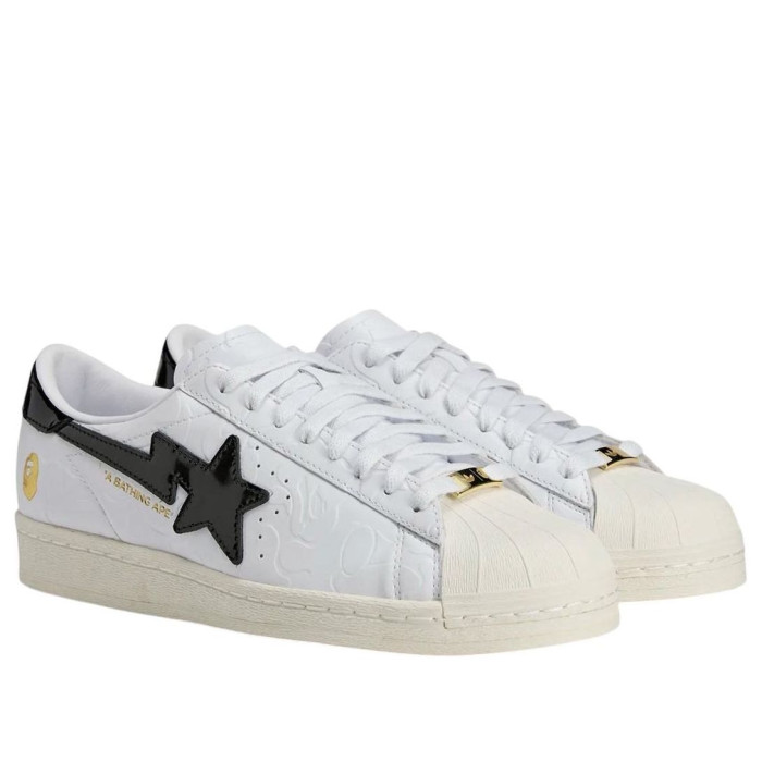 BAPE x adidas Superstar Vintage White Black - мужская сетка размеров BAPE x adidas Superstar Vintage White Black - мужская сетка размеров
