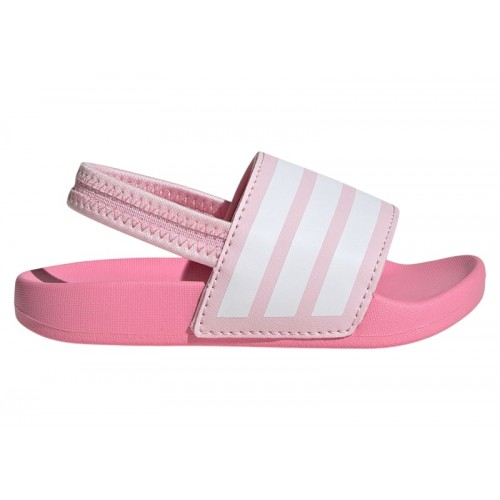 adidas Adilette Estrap Slides Clear Pink Cloud White Bliss Pink (TD) - детская сетка размеров