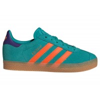Детские adidas Gazelle Pure Teal Impact Orange Collegiate Purple (PS)