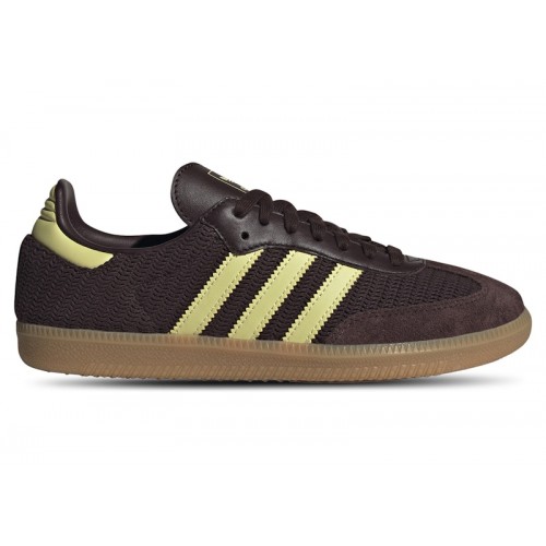 Кроссы adidas Samba OG Shadow Brown Powder Yellow (W) - женская сетка размеров