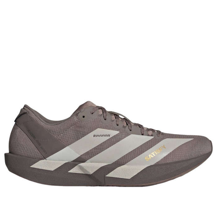 Satisfy x adidas Adizero Adios Brown Pearl Metallic - мужская сетка размеров Satisfy x adidas Adizero Adios Brown Pearl Metallic - мужская сетка размеров