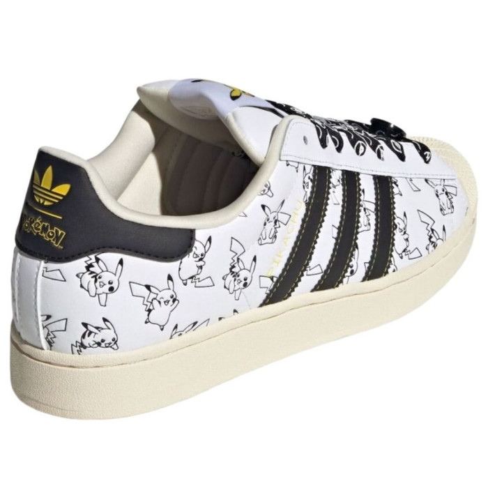PokéMon x adidas Superstar Pikachu White - мужская сетка размеров PokéMon x adidas Superstar Pikachu White - мужская сетка размеров