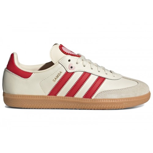 adidas Samba OG Valentines Day Cream White Scarlet (2026) (GS) - подростковая сетка размеров