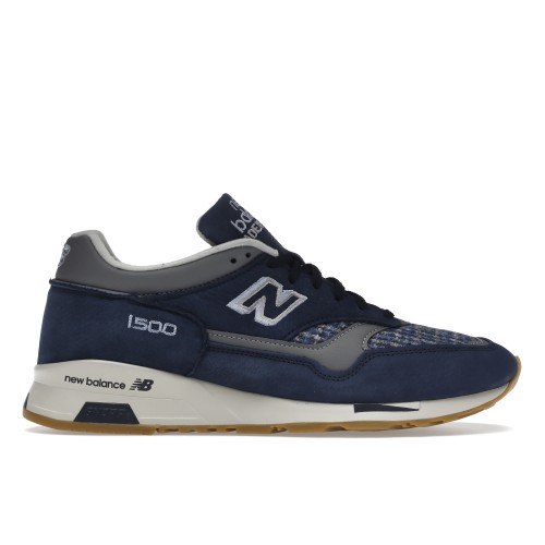 Кроссы New Balance 1500 MiUK Navy Grey Harris Tweed - мужская сетка размеров