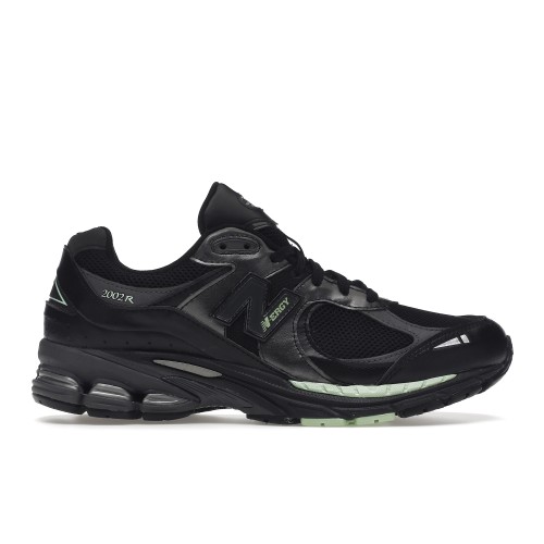 Кроссы New Balance 2002R Black Silver Green - мужская сетка размеров