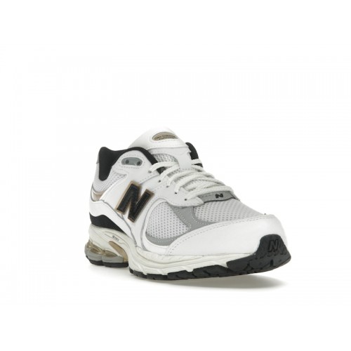 Кроссы New Balance 2002R White Black Gold Metallic - мужская сетка размеров