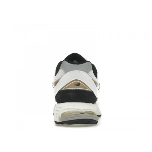 Кроссы New Balance 2002R White Black Gold Metallic - мужская сетка размеров