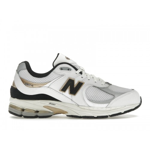 Кроссы New Balance 2002R White Black Gold Metallic - мужская сетка размеров