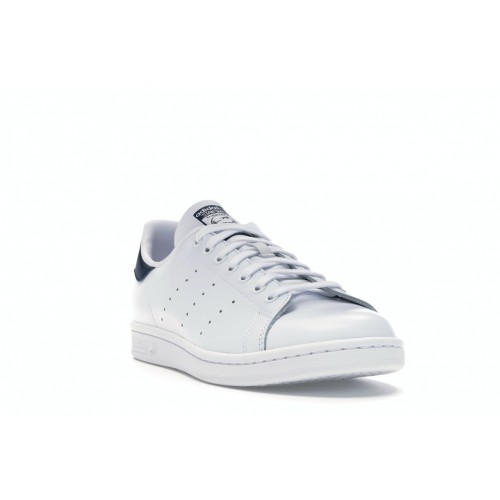 Кроссы adidas Stan Smith Core White New Navy - мужская сетка размеров