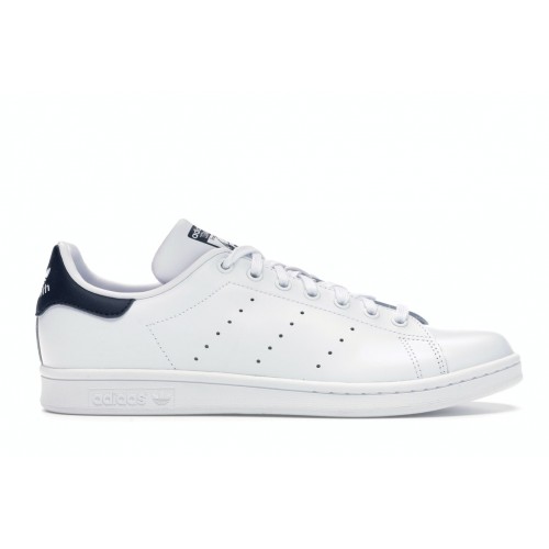 Кроссы adidas Stan Smith Core White New Navy - мужская сетка размеров